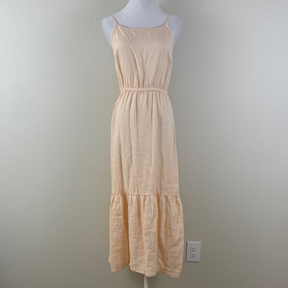 Cloth & Stone 100% Linen Peach Maxi Dress Size XS